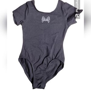 Moret Kids bodysuit size 4/5 rhinestone bow black dance bodysuit NWT
